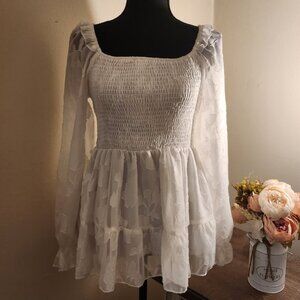 Elegant White Off-Shoulder Peplum Blouse